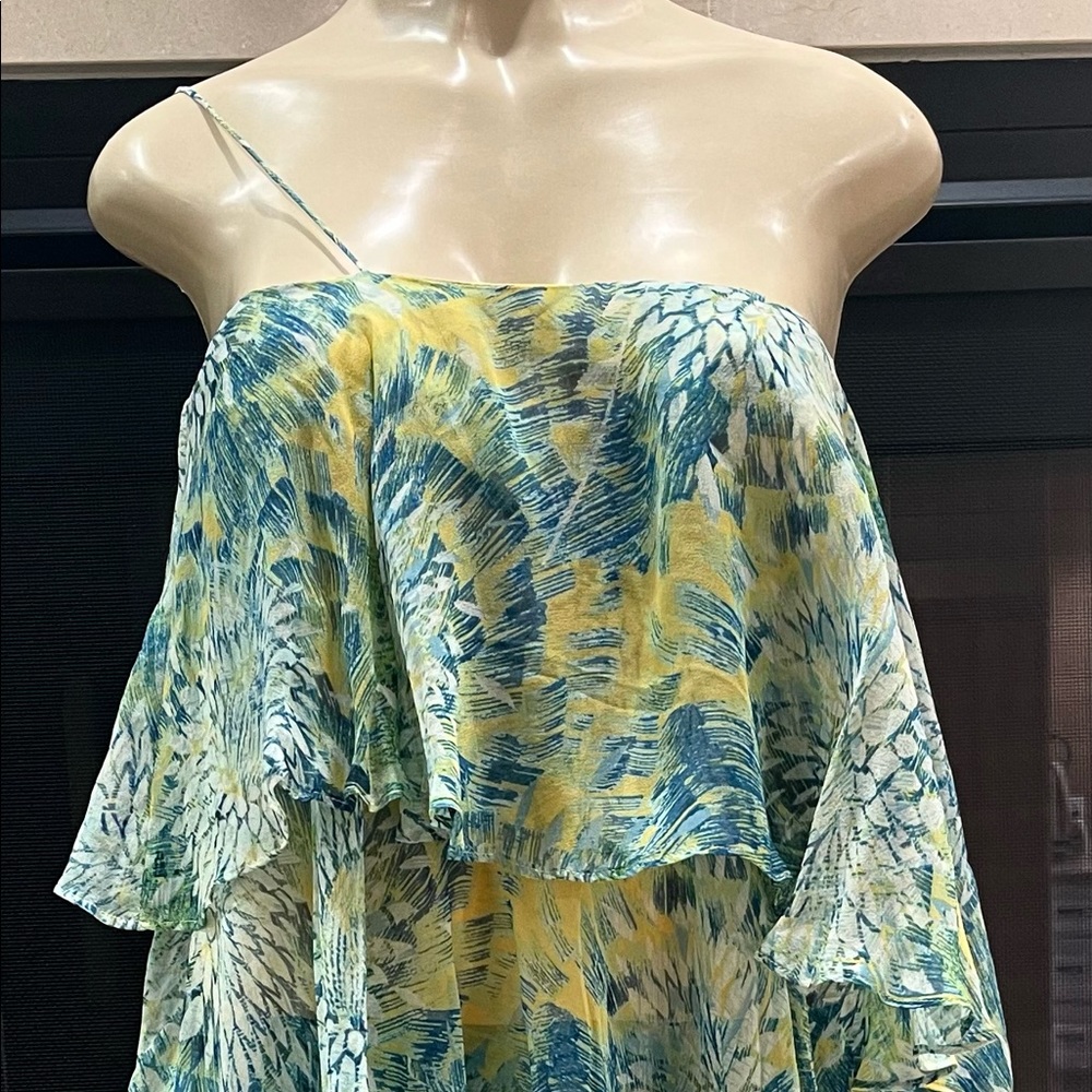 $280 ALI RO Ruffle Tiered  Silk Dress  8